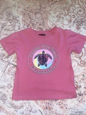 Panama City Beach Florida Turtle Graphic Tee - Pink Kids Short Sleeve